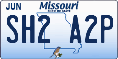 MO license plate SH2A2P
