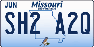 MO license plate SH2A2Q