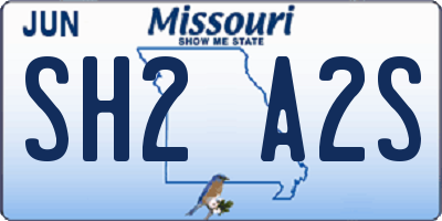 MO license plate SH2A2S