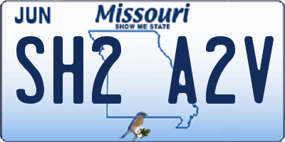 MO license plate SH2A2V