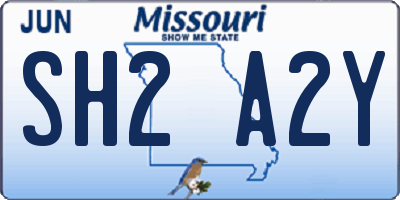 MO license plate SH2A2Y