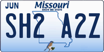 MO license plate SH2A2Z
