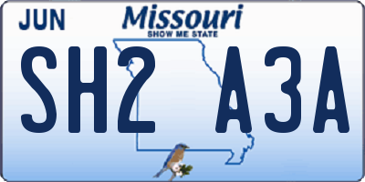 MO license plate SH2A3A
