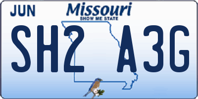 MO license plate SH2A3G