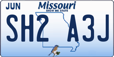 MO license plate SH2A3J