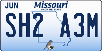 MO license plate SH2A3M