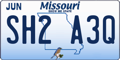 MO license plate SH2A3Q