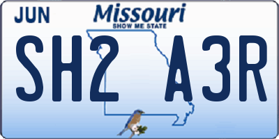 MO license plate SH2A3R