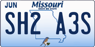 MO license plate SH2A3S