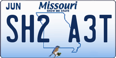 MO license plate SH2A3T
