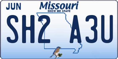 MO license plate SH2A3U