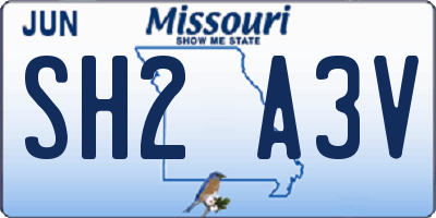 MO license plate SH2A3V