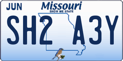 MO license plate SH2A3Y