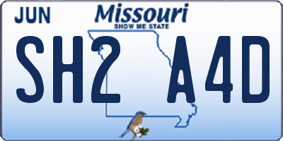 MO license plate SH2A4D