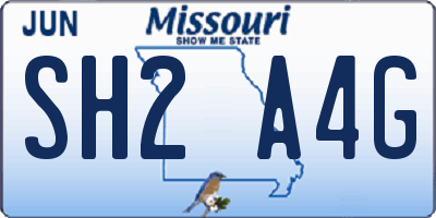 MO license plate SH2A4G