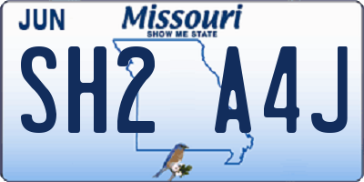 MO license plate SH2A4J