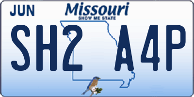 MO license plate SH2A4P