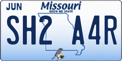 MO license plate SH2A4R