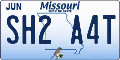 MO license plate SH2A4T