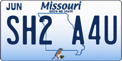 MO license plate SH2A4U