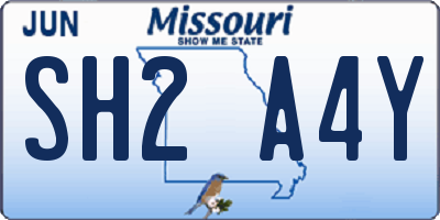 MO license plate SH2A4Y