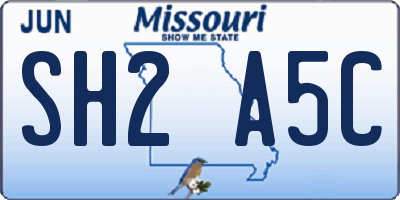 MO license plate SH2A5C