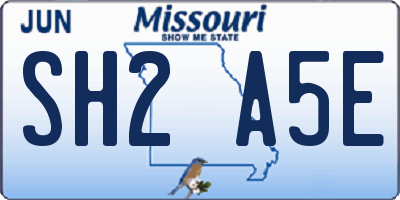 MO license plate SH2A5E