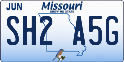 MO license plate SH2A5G
