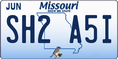 MO license plate SH2A5I