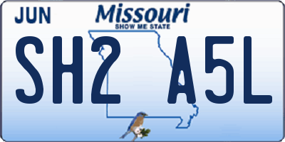 MO license plate SH2A5L