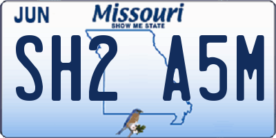 MO license plate SH2A5M