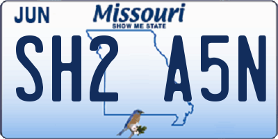 MO license plate SH2A5N