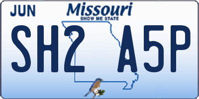 MO license plate SH2A5P