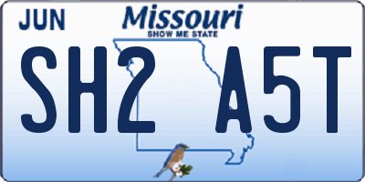 MO license plate SH2A5T