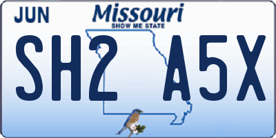 MO license plate SH2A5X