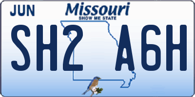 MO license plate SH2A6H
