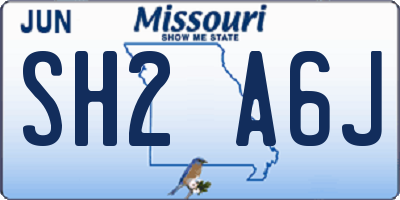 MO license plate SH2A6J