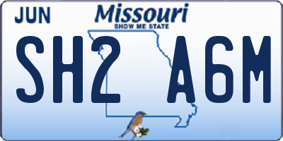 MO license plate SH2A6M