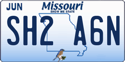 MO license plate SH2A6N