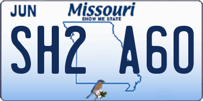 MO license plate SH2A6O