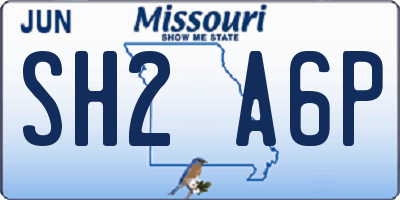 MO license plate SH2A6P