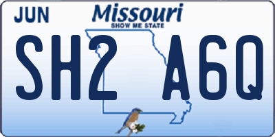MO license plate SH2A6Q