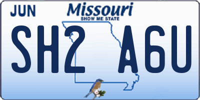 MO license plate SH2A6U