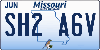 MO license plate SH2A6V