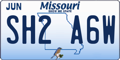 MO license plate SH2A6W