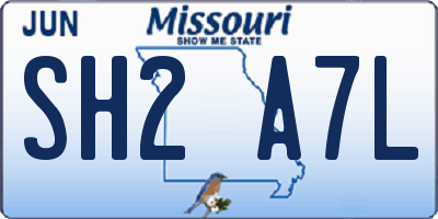 MO license plate SH2A7L