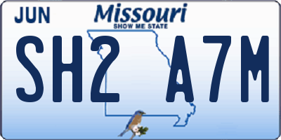 MO license plate SH2A7M