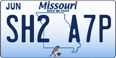 MO license plate SH2A7P