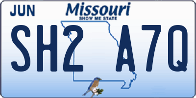 MO license plate SH2A7Q