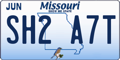 MO license plate SH2A7T